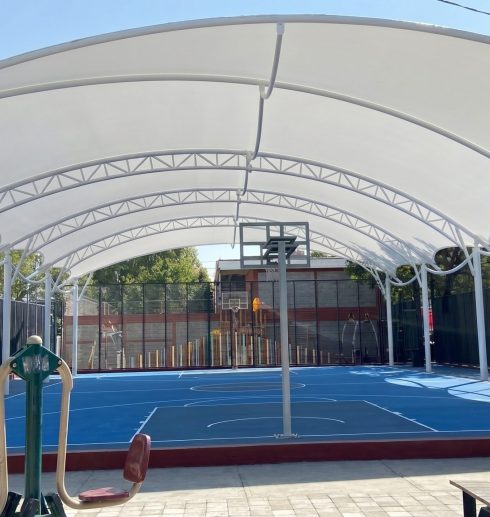Velaria cancha de basket iztacalco denvidia total